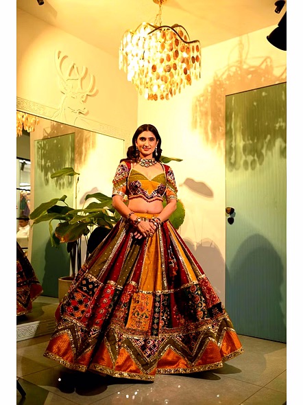 Real Mirror Work Digital print Chnaiya Choli For Navratri 143-1