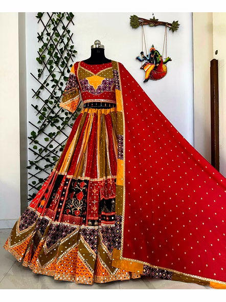 Real Mirror Work Digital print Chnaiya Choli For Navratri 143-3