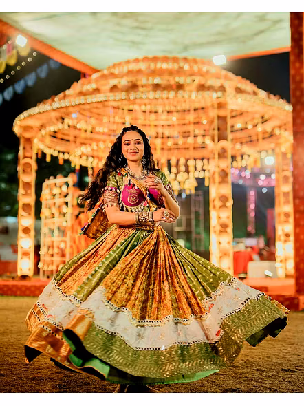 Real Mirror Work Digital print Chnaiya Choli For Navratri 144-5