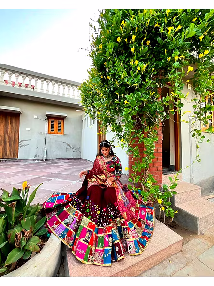 Real Mirror Work Digital print Chnaiya Choli For Navratri 145-5