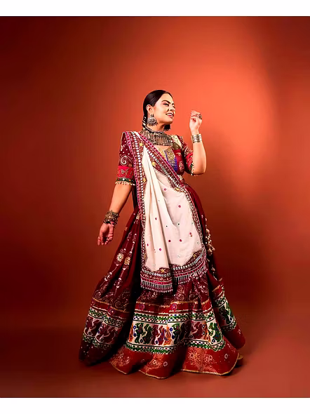 Real Mirror Work Digital print Chnaiya Choli For Navratri 147-1