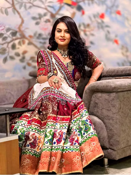 Real Mirror Work Digital print Chnaiya Choli For Navratri 147-4