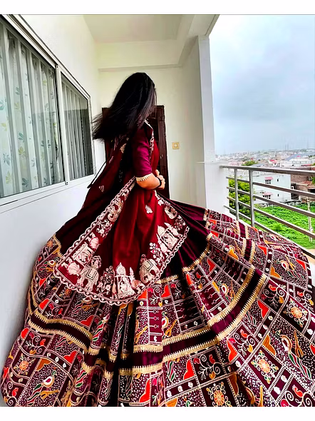 Real Mirror Work Digital print Chnaiya Choli For Navratri 150-2