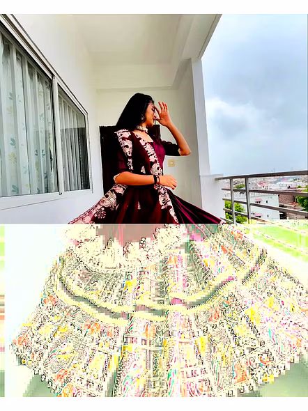 Real Mirror Work Digital print Chnaiya Choli For Navratri 150-4