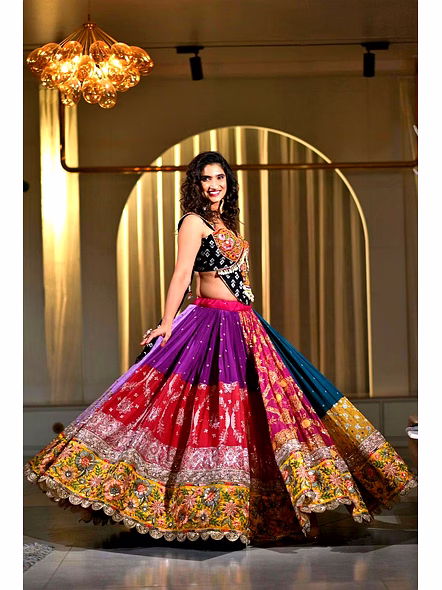 Real Mirror Work Digital print Chnaiya Choli For Navratri 151-1