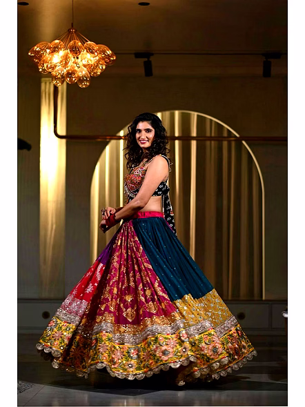 Real Mirror Work Digital print Chnaiya Choli For Navratri 151-2