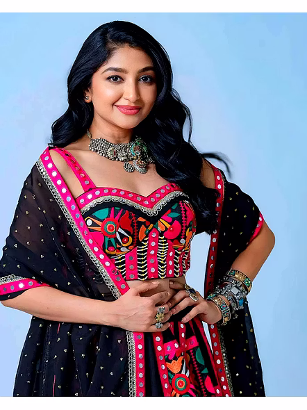 Digital Print Real Mirror Work Chaniya Choli-2