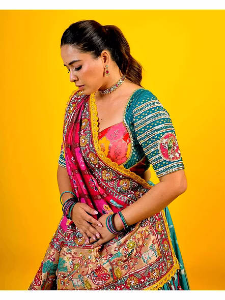 Real Mirror Work Digital print Chnaiya Choli For Navratri 154