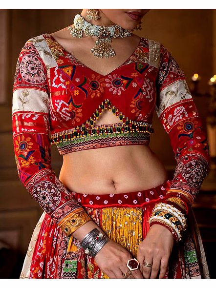 Real Mirror Work Digital print Chnaiya Choli For Navratri 156-2