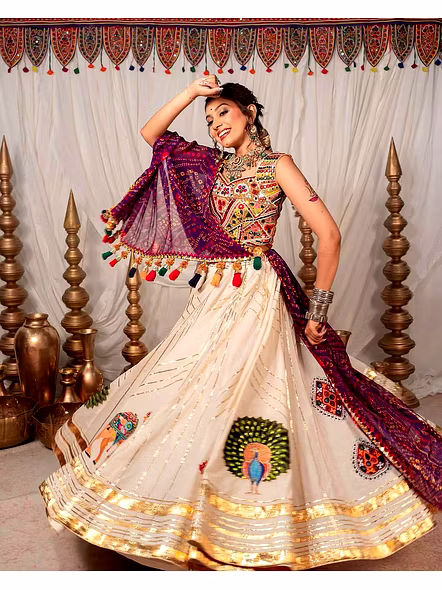 Real Mirror Work Digital print Chnaiya Choli For Navratri 157-1