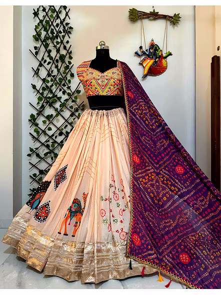 Real Mirror Work Digital print Chnaiya Choli For Navratri 157-4