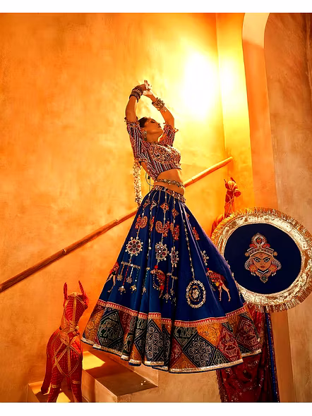 Real Mirror Work Digital print Chnaiya Choli For Navratri 158-3