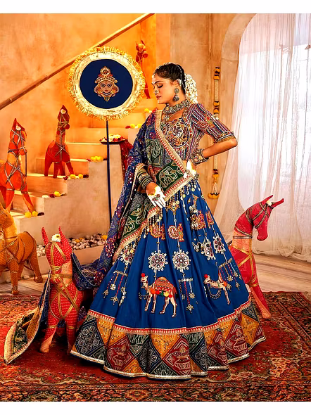 Real Mirror Work Digital print Chnaiya Choli For Navratri 158-5