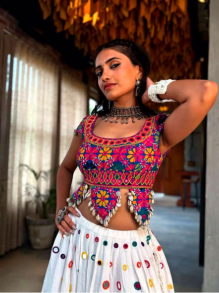 Real Mirror Work Digital print Chnaiya Choli For Navratri 159-2