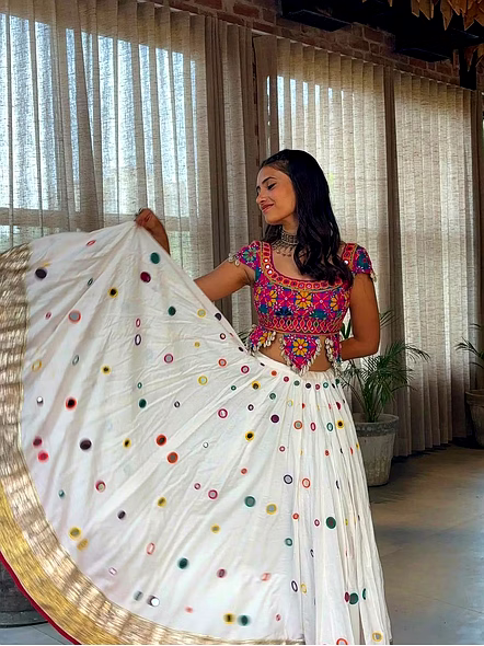 Real Mirror Work Digital print Chnaiya Choli For Navratri 159-4