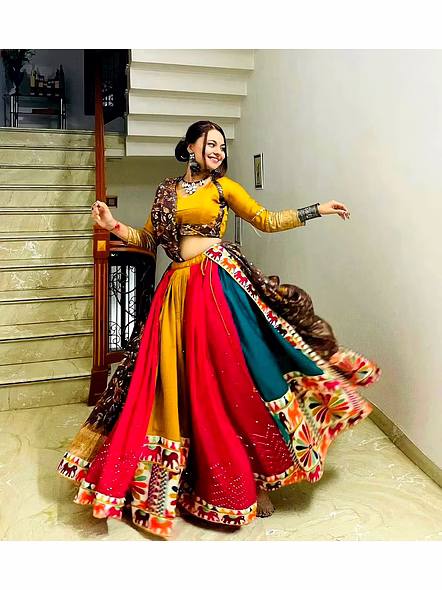 Real Mirror Work Digital print Chnaiya Choli For Navratri 160-1