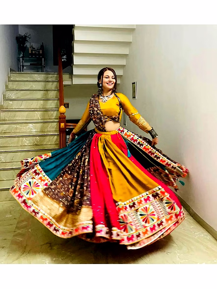 Real Mirror Work Digital print Chnaiya Choli For Navratri 160-2