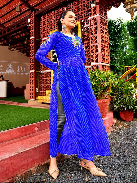 Georgette Kurtis With Kutchi Work