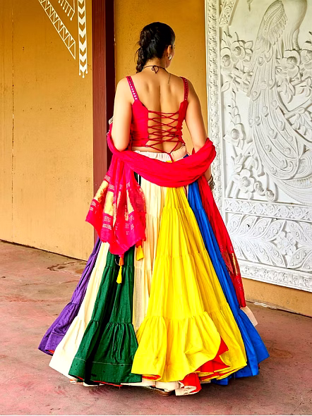 Cotton Lehengas With Mirror Work-4