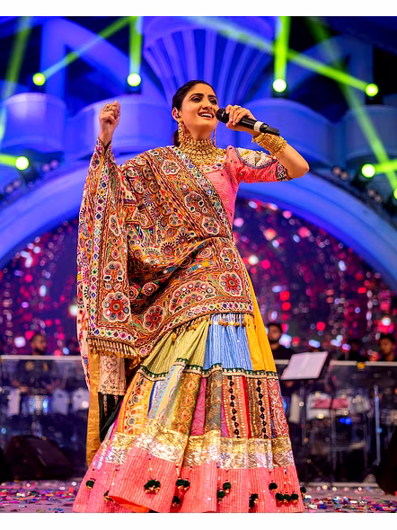 Real Mirror Work Digital print Chnaiya Choli For Navratri 161