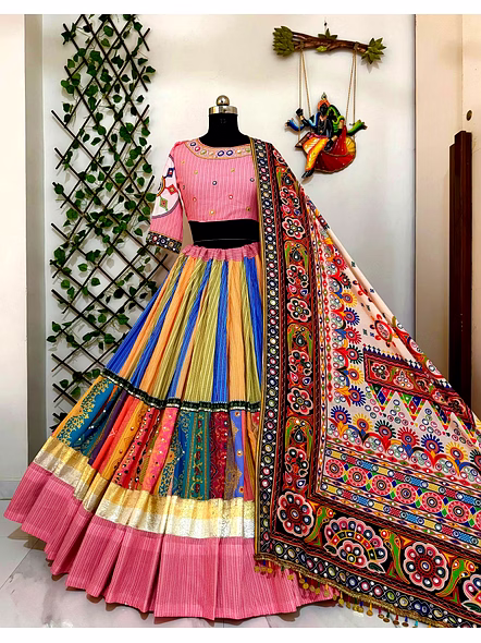 Real Mirror Work Digital print Chnaiya Choli For Navratri 161-5