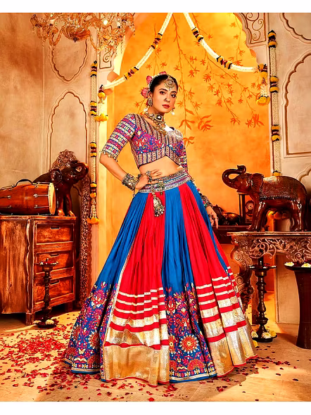 Real Mirror Work Digital print Chnaiya Choli For Navratri 162-3