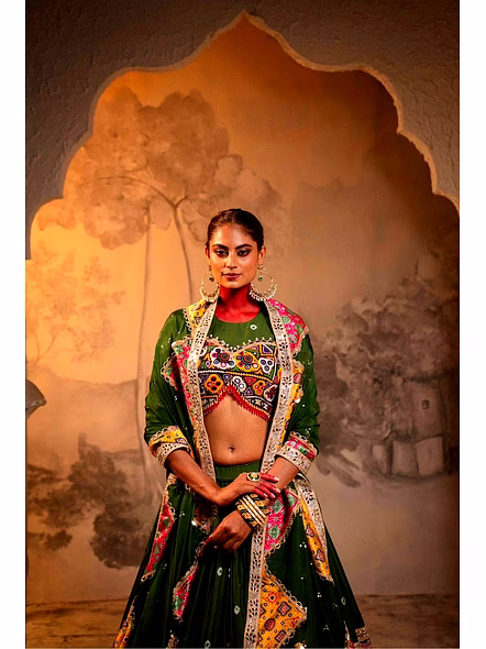 Real Mirror Work Digital print Chnaiya Choli For Navratri 163-2