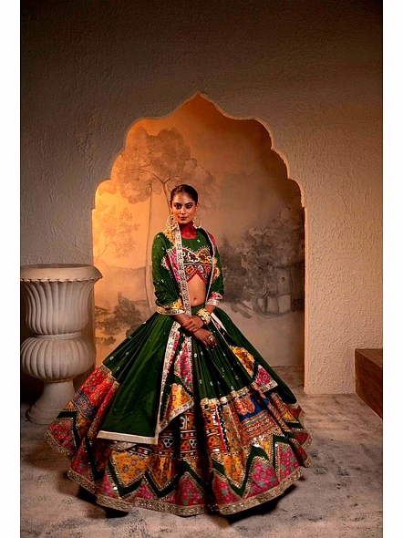 Real Mirror Work Digital print Chnaiya Choli For Navratri 163-4