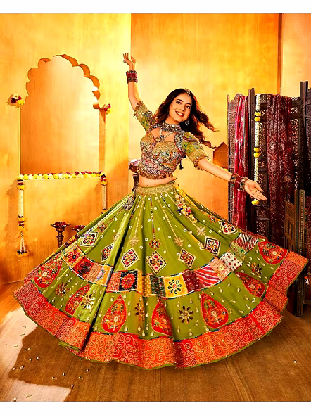 Real Mirror Work Digital print Chnaiya Choli For Navratri 165-5