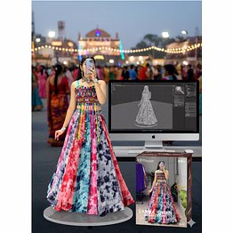 shiv georgette lehenga choli with kutchi work