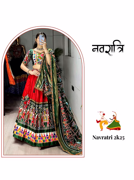 Patola Garba Choli with Gamthi Work-2