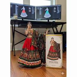 shiv patola garba choli with gamthi work