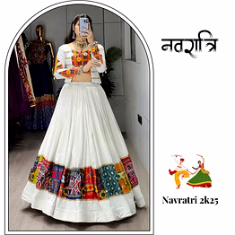 shiv white chaniya choli for navratri festivities