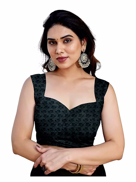 Georgette Saree with Lace-Green-5