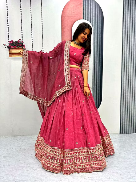 Gold Crush Lehenga Choli-Tapi288_Pink_XL