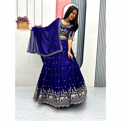 tiny tex vichitra silk lehenga choli