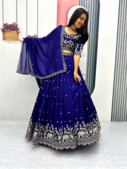 Vichitra Silk Lehenga Choli