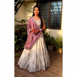 tiny tex chinon silk lehenga choli