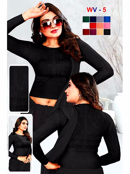 Woolen Plain Readymade Blouse for Saree
