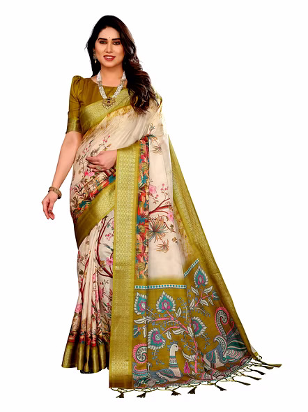 Cotton Silk Digital Printed Saree