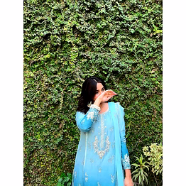 shiv chinon silk suit