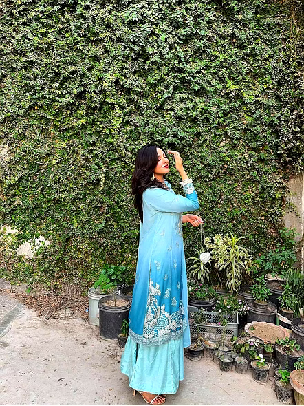 Chinon Silk Suit-Cyan-XL(42)-2