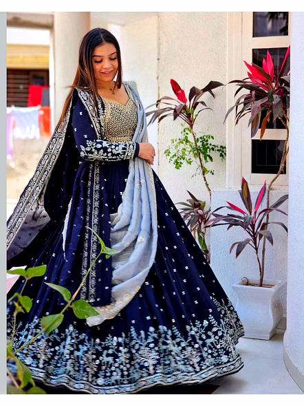 Blue Georgette Lehenga Choli-Tapi291_Blue_M