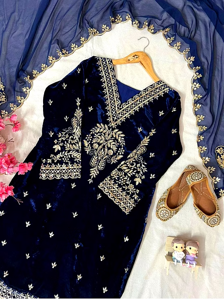 blue Anarkali suit