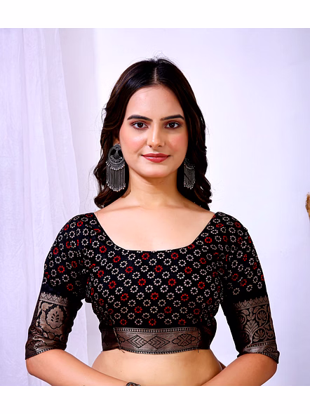 Bandhani print silk saree