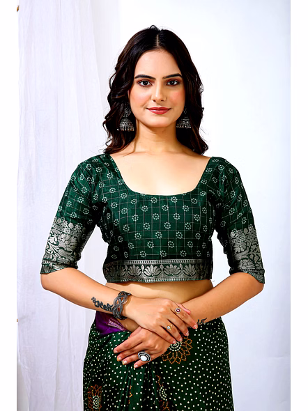 Bandhani print silk saree