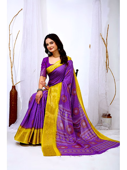 Bandhani print saree