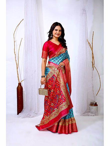digital print Dola Silk saree