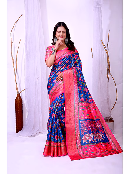 Dola Silk digital print saree