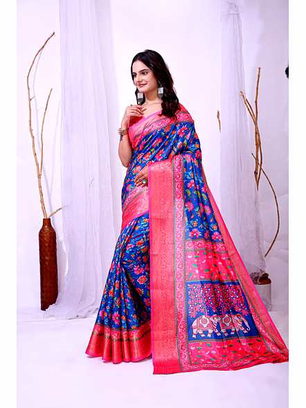 digital print Dola Silk saree